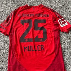 Adidas 2024/2025 Heatrdy Bayern Munich Munchen Home Authentic Jersey Sz l Muller